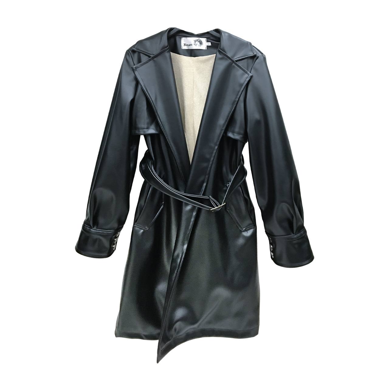 مانتو چرم مدل یقه انگلیسی