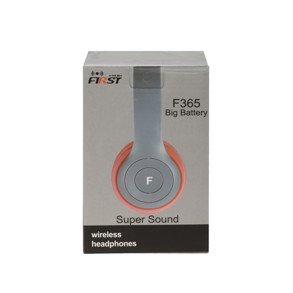 هدفون بی سیم First مدل F365 - طوسی قرمز - MMS (گارانتی شش ماهه YA)