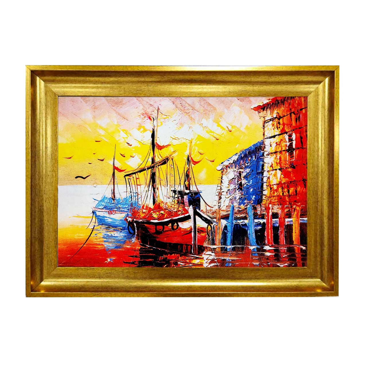 تابلو فرش چاپی طرح اسکله کد 10241 سایز 50×50 سانتی متری