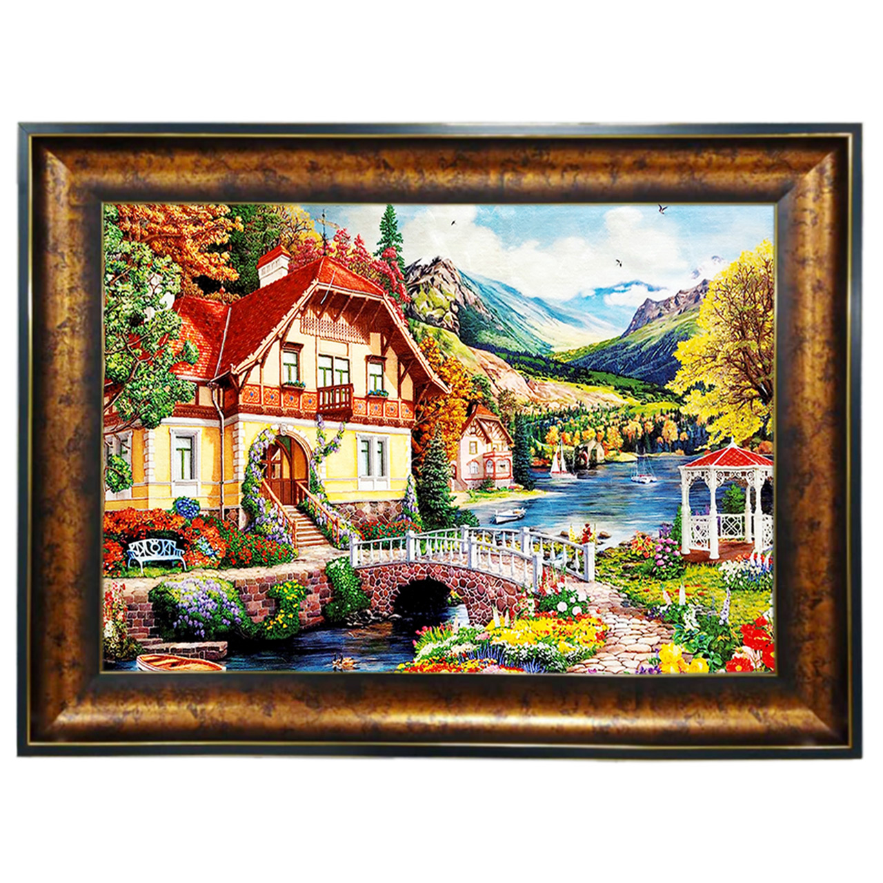 تابلو فرش چاپی طرح منظره کد 10121 سایز 100×50 سانتی متری