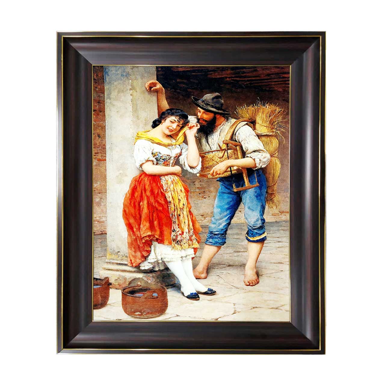 تابلو فرش چاپی طرح زوج کد 13022 سایز 70×50 سانتی متری