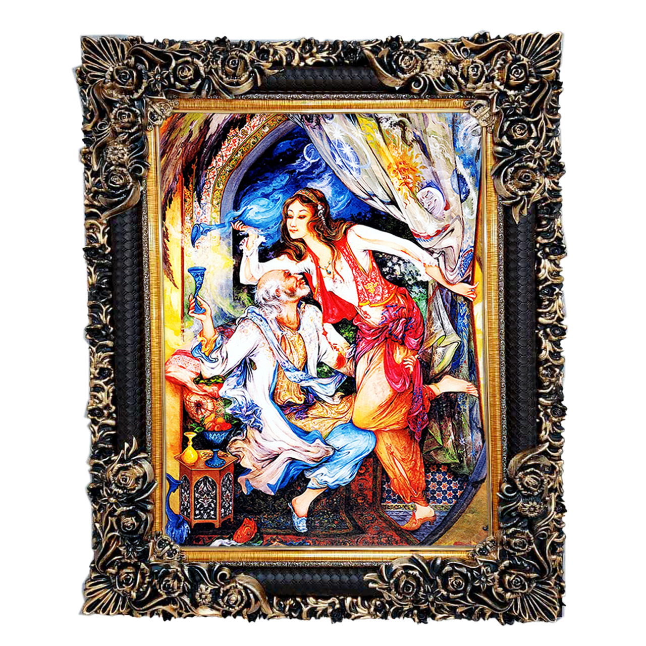 تابلو فرش چاپی طرح مینیاتوری کد 16027 سایز 50×100 سانتی متری