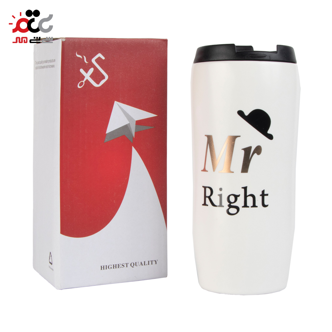 لیوان سرامیکی درب دار مدل Mr