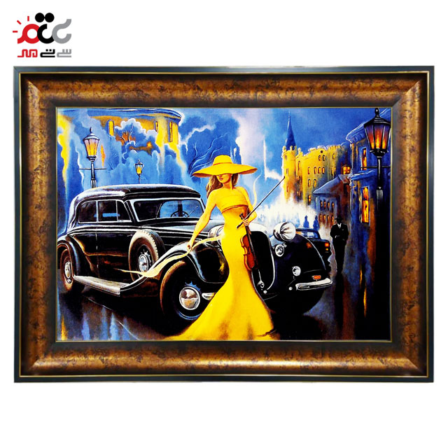 تابلو فرش چاپی طرح نوازنده کد 13309 سایز 60×40 سانتی متری