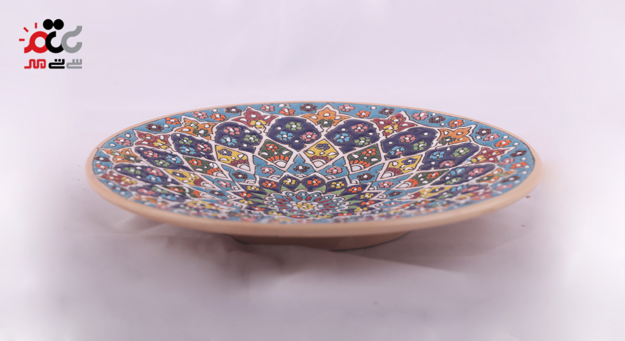 بشقاب سفالی میناکاری سایز 25 کد 8577