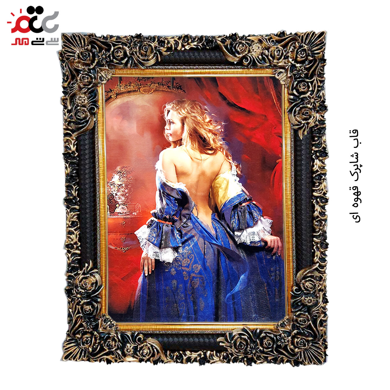 تابلو فرش چاپی طرح بانو کد 13018 سایز 60×40 سانتی متری