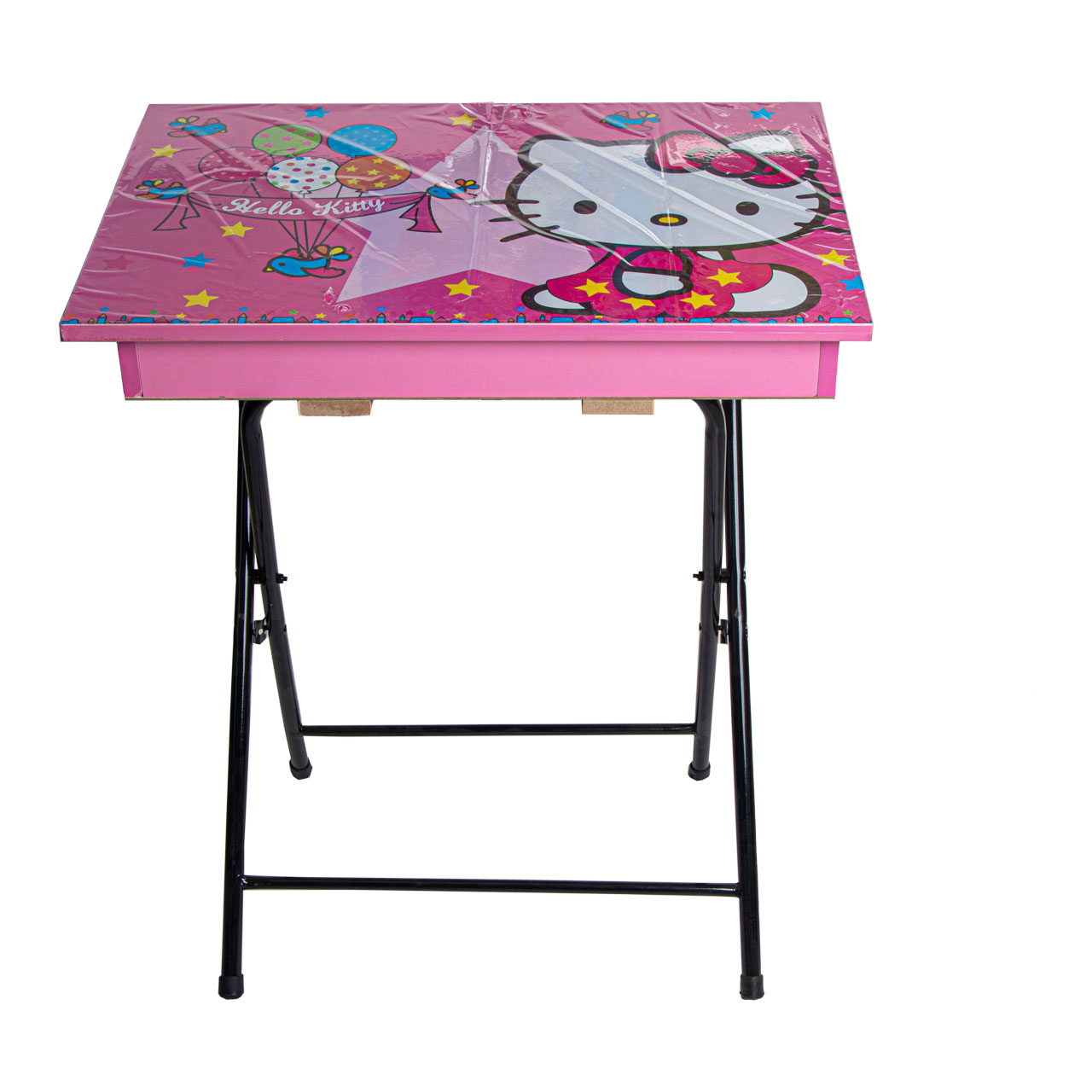 ست میز تحریر و صندلی مدل باکسدار تاشو طرح کیتی