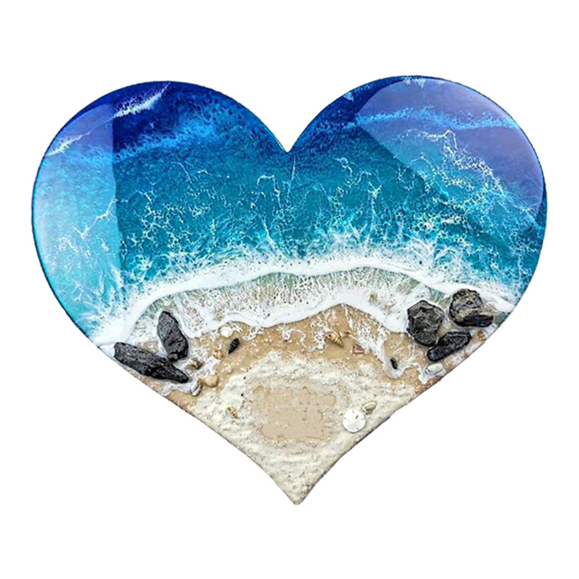 دیوارکوب دست ساز آبستره طرح دریا سایز 30×30 سانتی متری