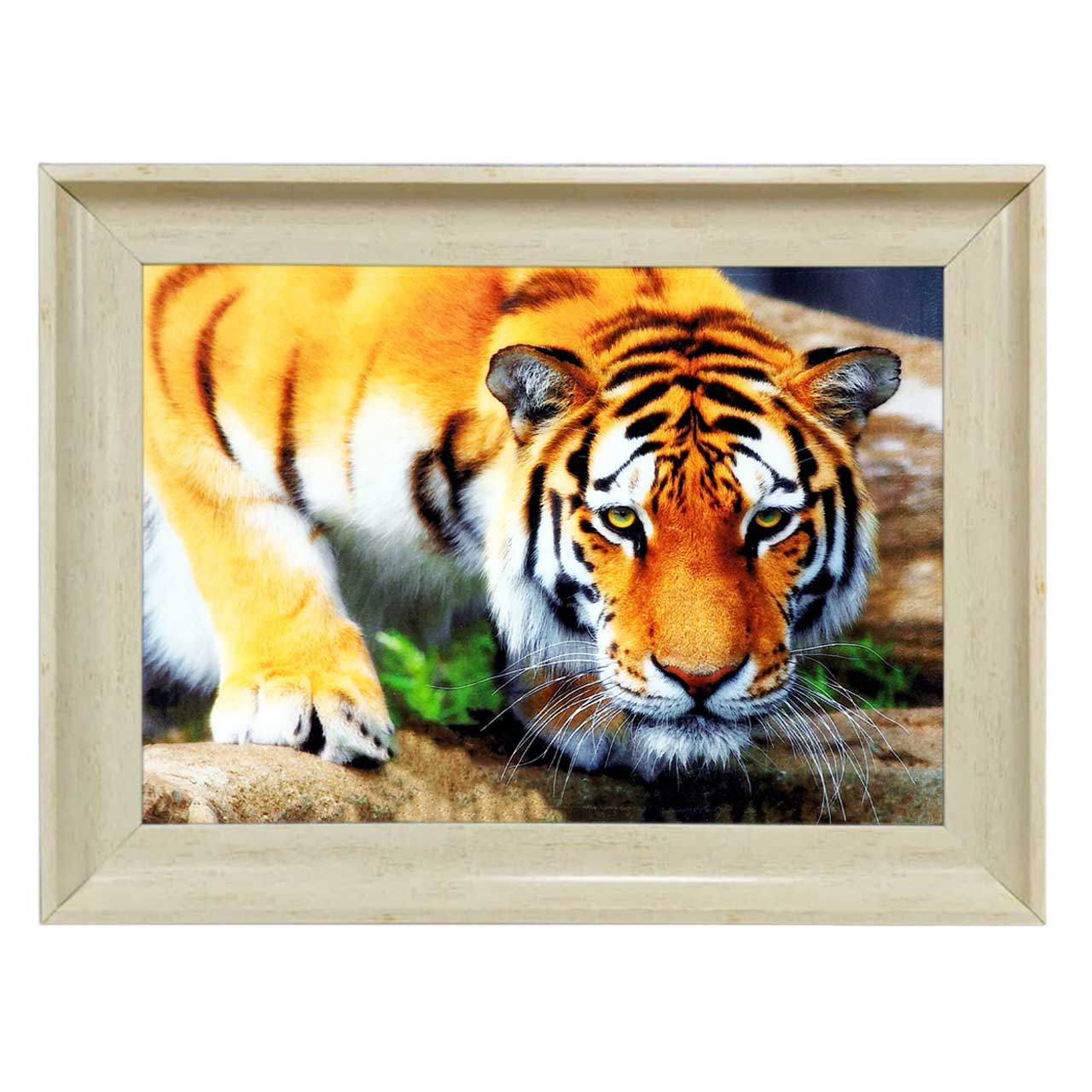 تابلو فرش چاپی طرح ببر کد 14049 سایز 70×50 سانتی متری