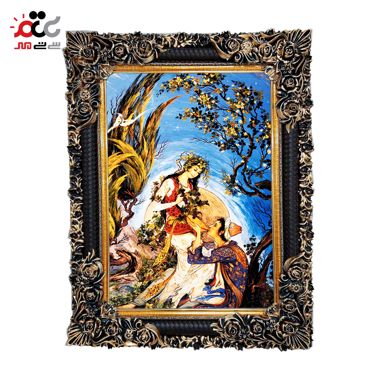 تابلو فرش چاپی طرح مینیاتوری کد 16012 سایز 70×100 سانتی متری