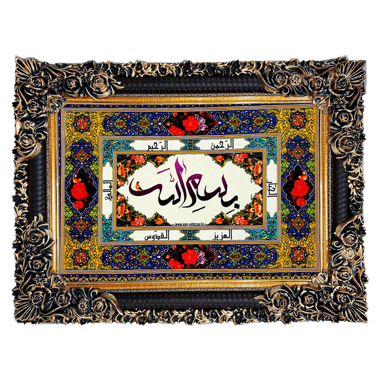 تابلو فرش چاپی طرح بسم الله کد 15027 سایز 50×70 سانتی متری