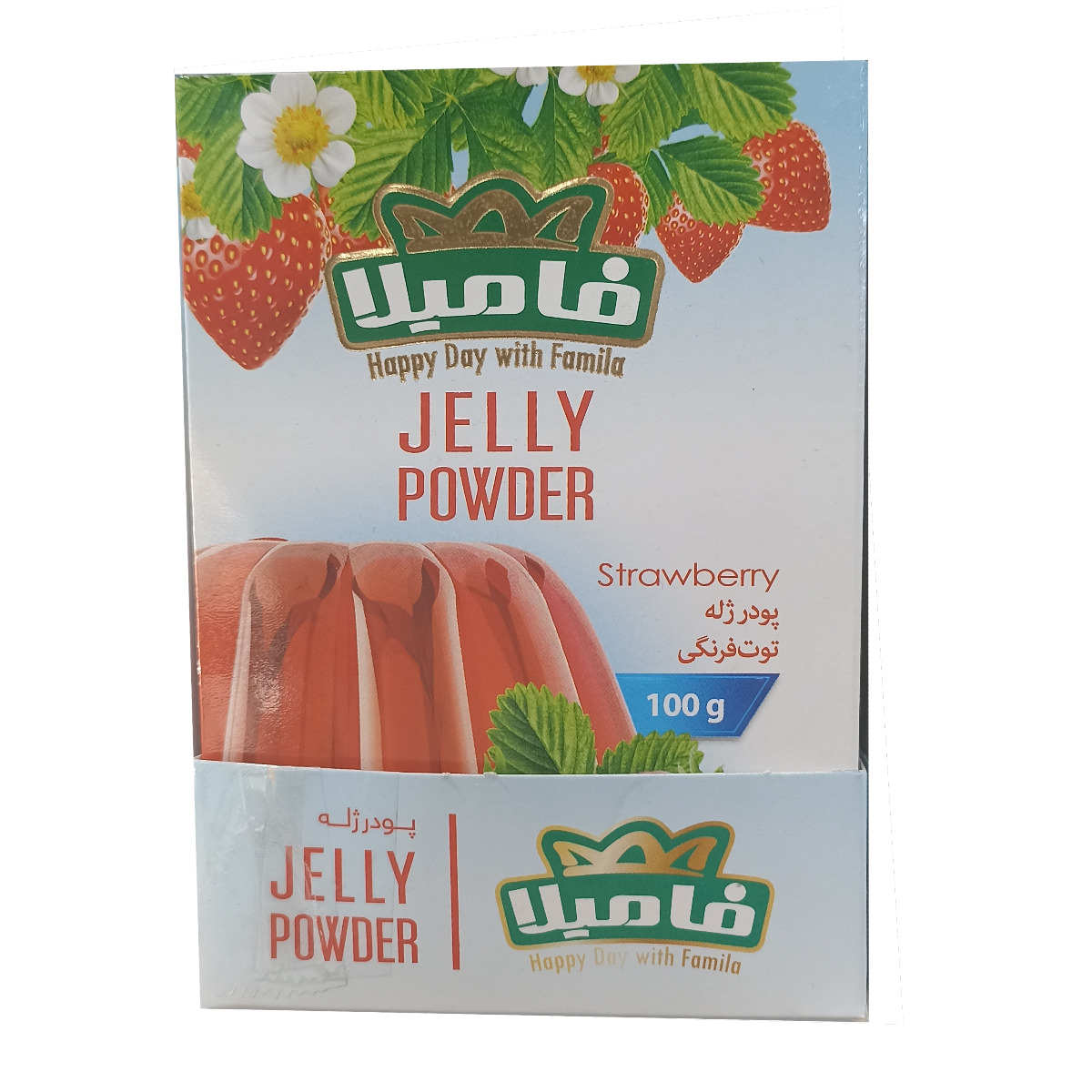 پودر ژله توت فرنگی فامیلا 100 گرمی