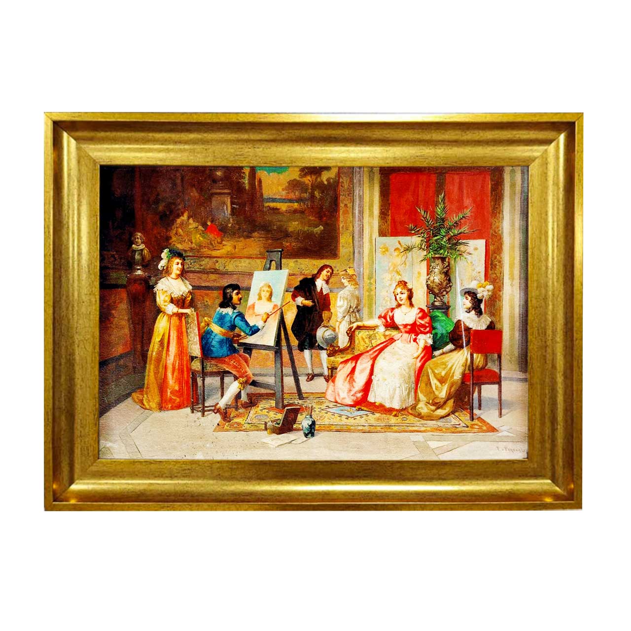 تابلو فرش چاپی طرح نقاش کد 11036 سایز 50×50 سانتی متری