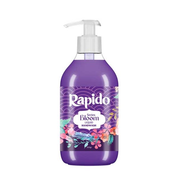 مایع دستشویی صدفی راپیدو مدل violet bloom حجم 500 میلی لیتری