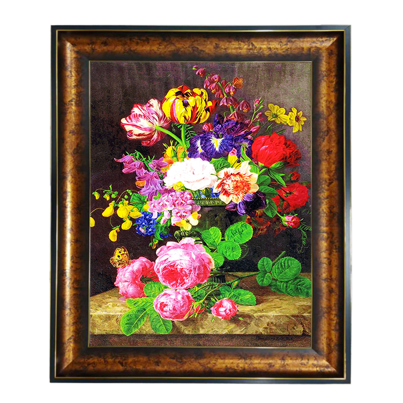 تابلو فرش چاپی طرح گل کد 12323 سایز 100×50 سانتی متری