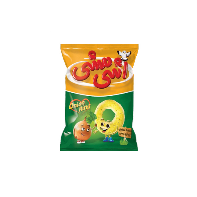 اسنک حلقه ای پیاز و جعفری اشی مشی 90 گرمی