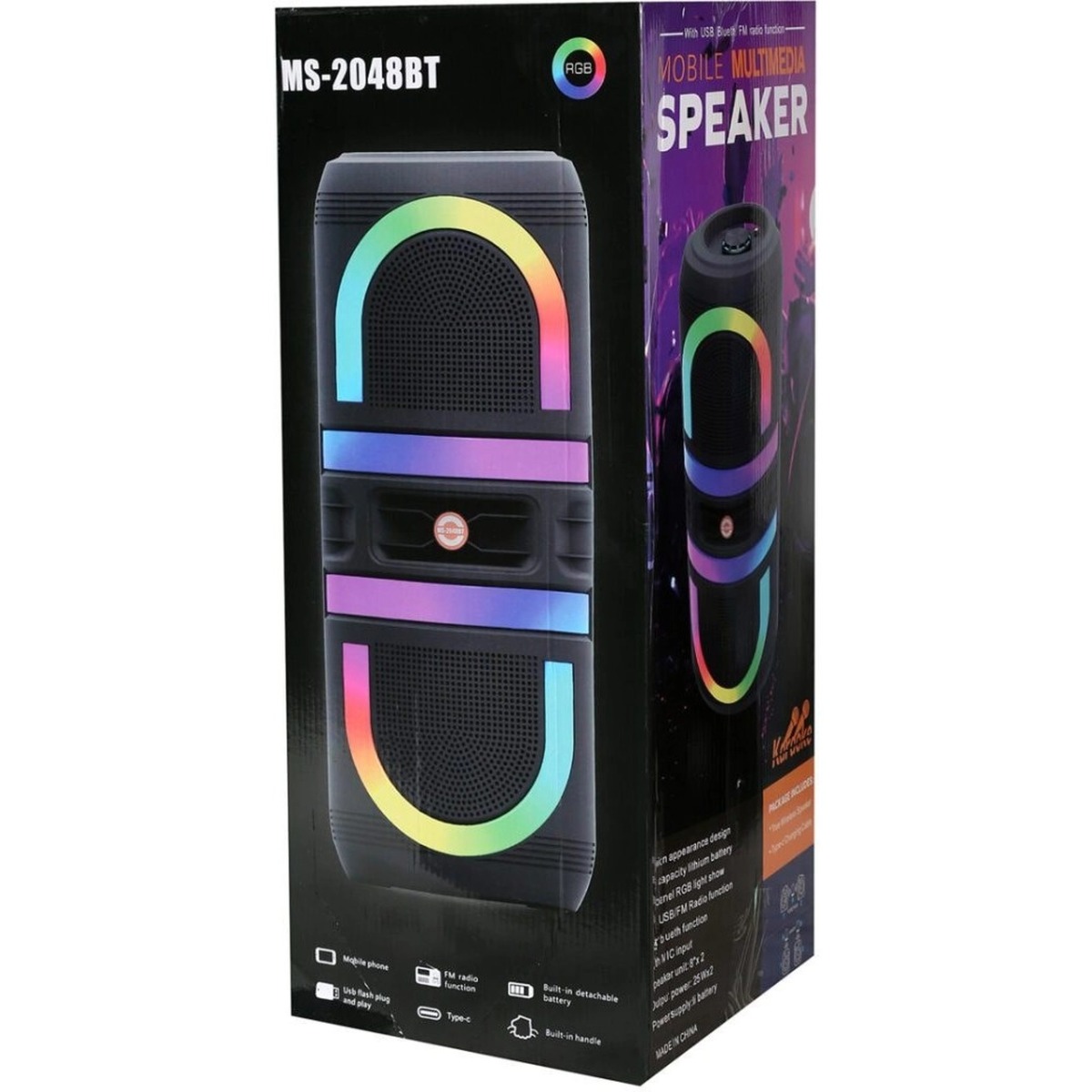 اسپیکر بی سیم مدل MS-2048BT - مشکی - MMS (گارانتی شش ماهه YA)