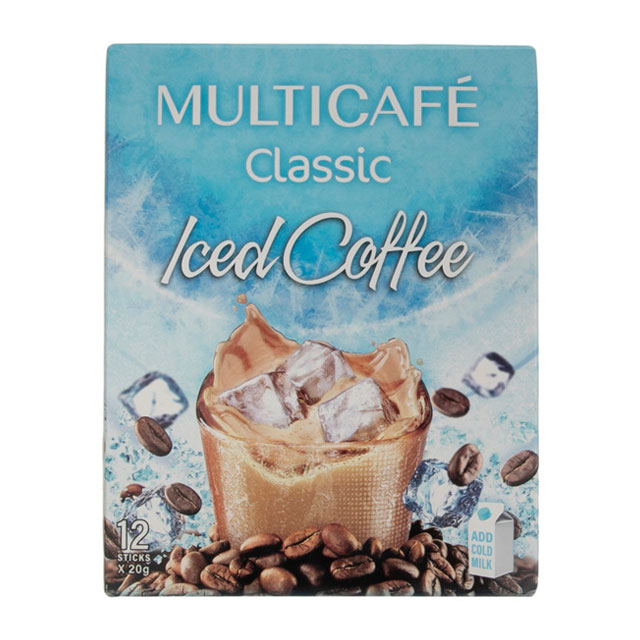 پودر کافی میکس مولتی کافه مدل iced coffe کلاسیک بسته 12 عددیر