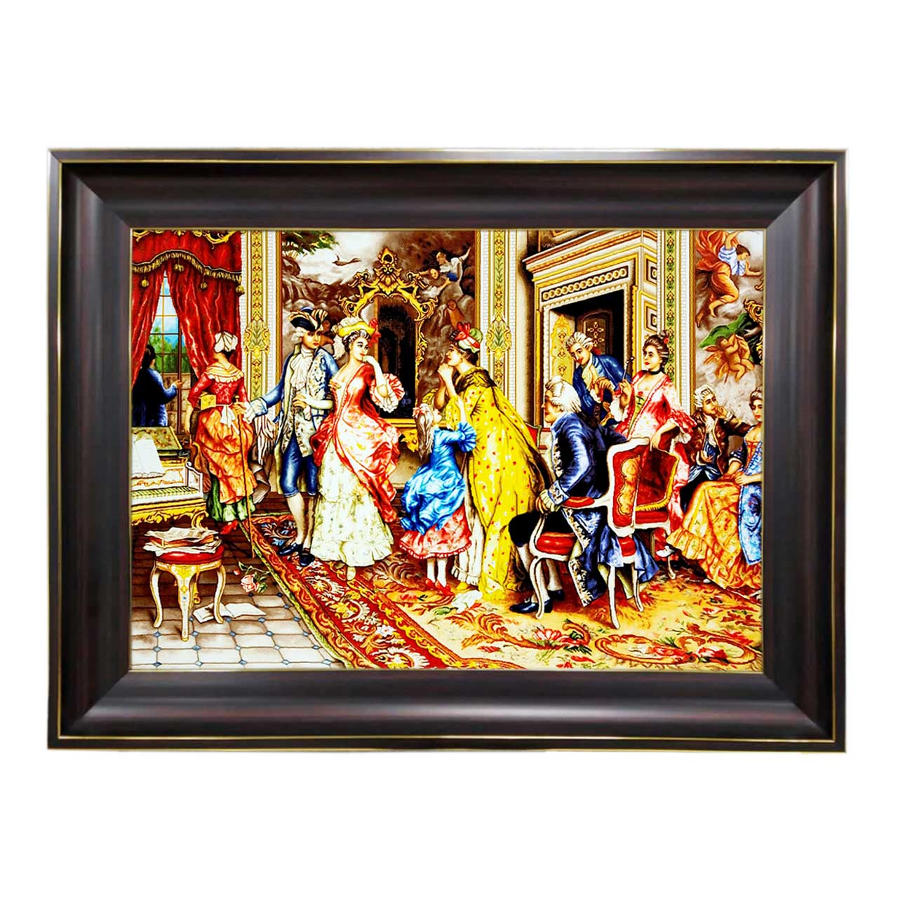 تابلو فرش چاپی طرح ضیافت کد 11003 سایز 60×40 سانتی متری