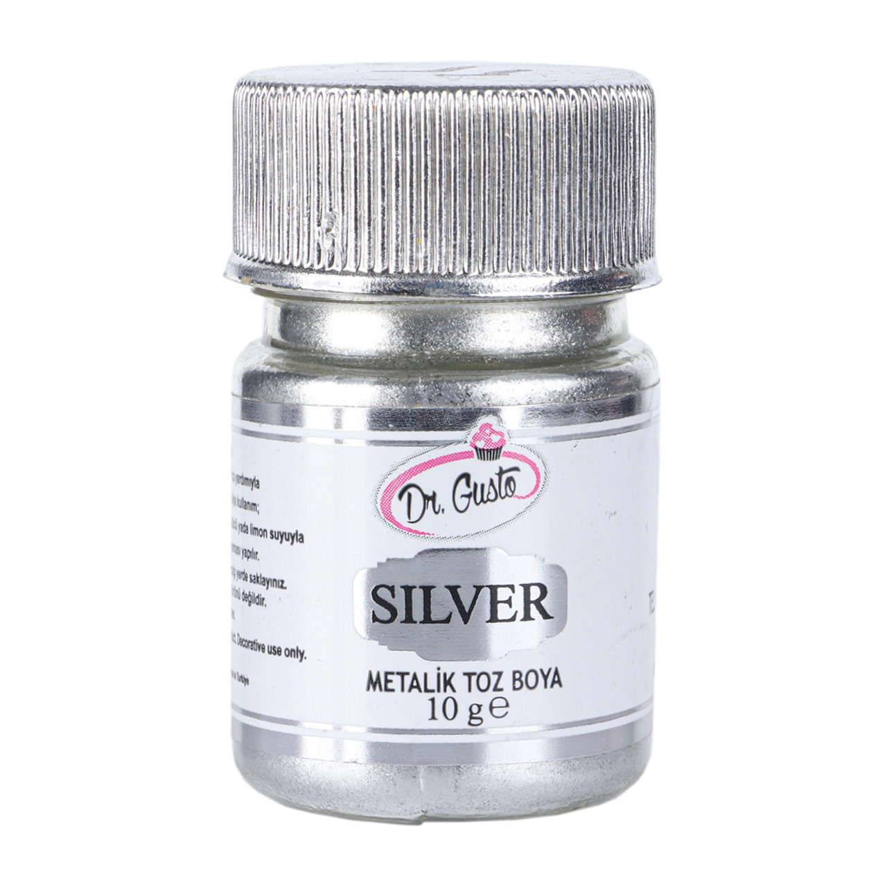 رنگ پودری خوراکی نقره ای دکتر گوستو 10 گرمی