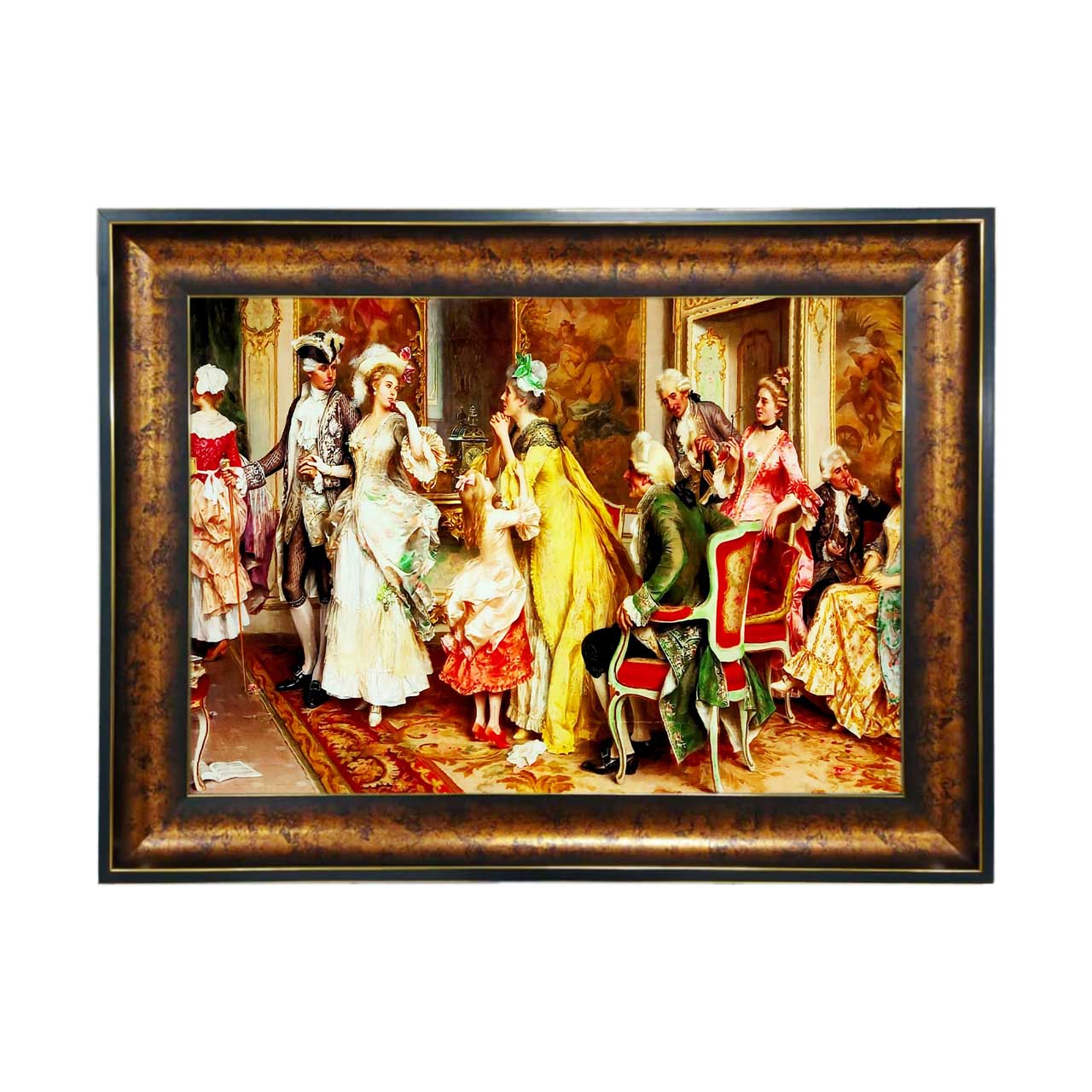 تابلو فرش چاپی طرح ضیافت کد 11012 سایز 50×35 سانتی متری