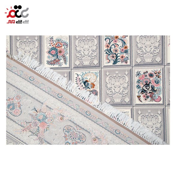 فرش ماشینی مدل اساطیر نقره ای