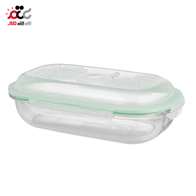 ظرف شیشه ای لیمون مدل بیضی درب دار 2200 میلی لیتری