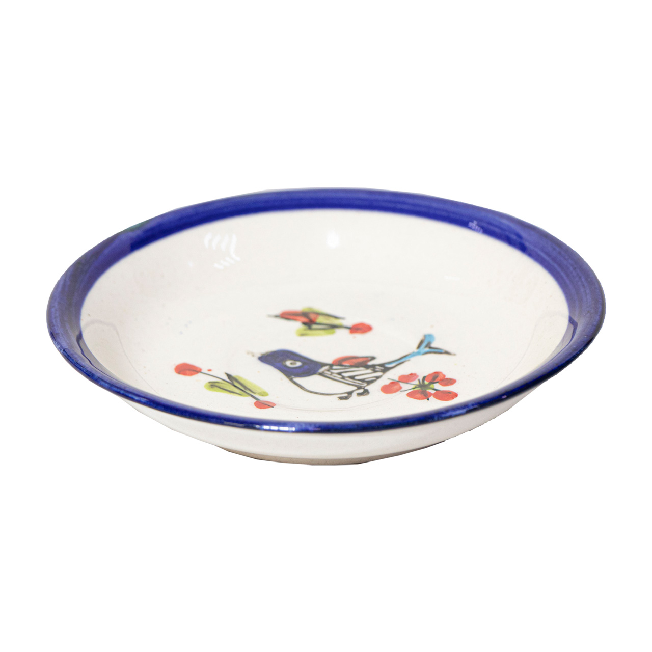 نعلبکی سفالی مدل مرغ رنگی