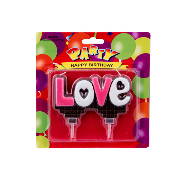 شمع پارتی مدل شکلاتی طرح LOVE کد 6276