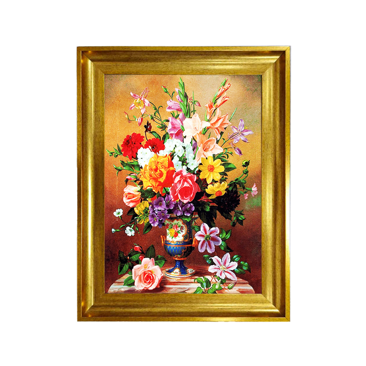 تابلو فرش چاپی طرح گل کد 12309 سایز 50×50 سانتی متری