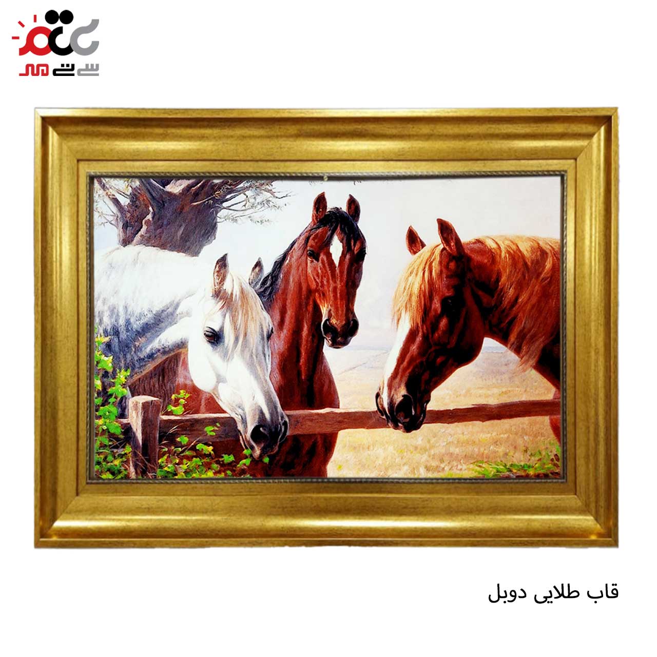 تابلو فرش چاپی طرح اسب کد 14020 سایز 100×50 سانتی متری