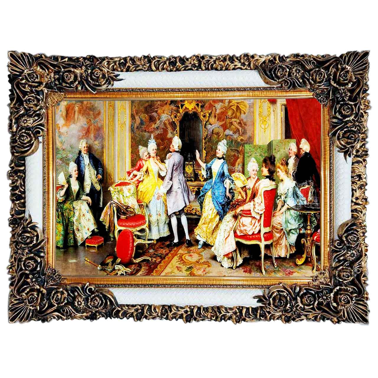 تابلو فرش چاپی طرح ضیافت کد 11011 سایز 100×50 سانتی متری