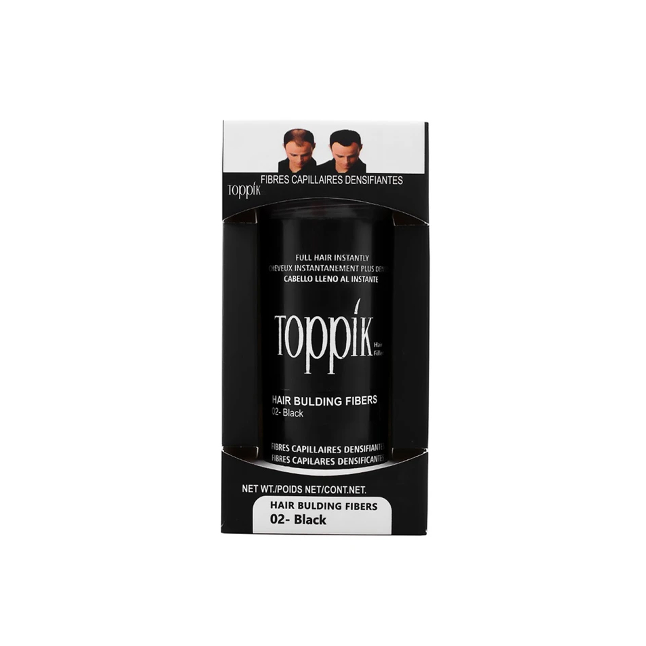 پودر پرپشت کننده مو تاپیک کد 02 رنگ مشکی 50 گرمی