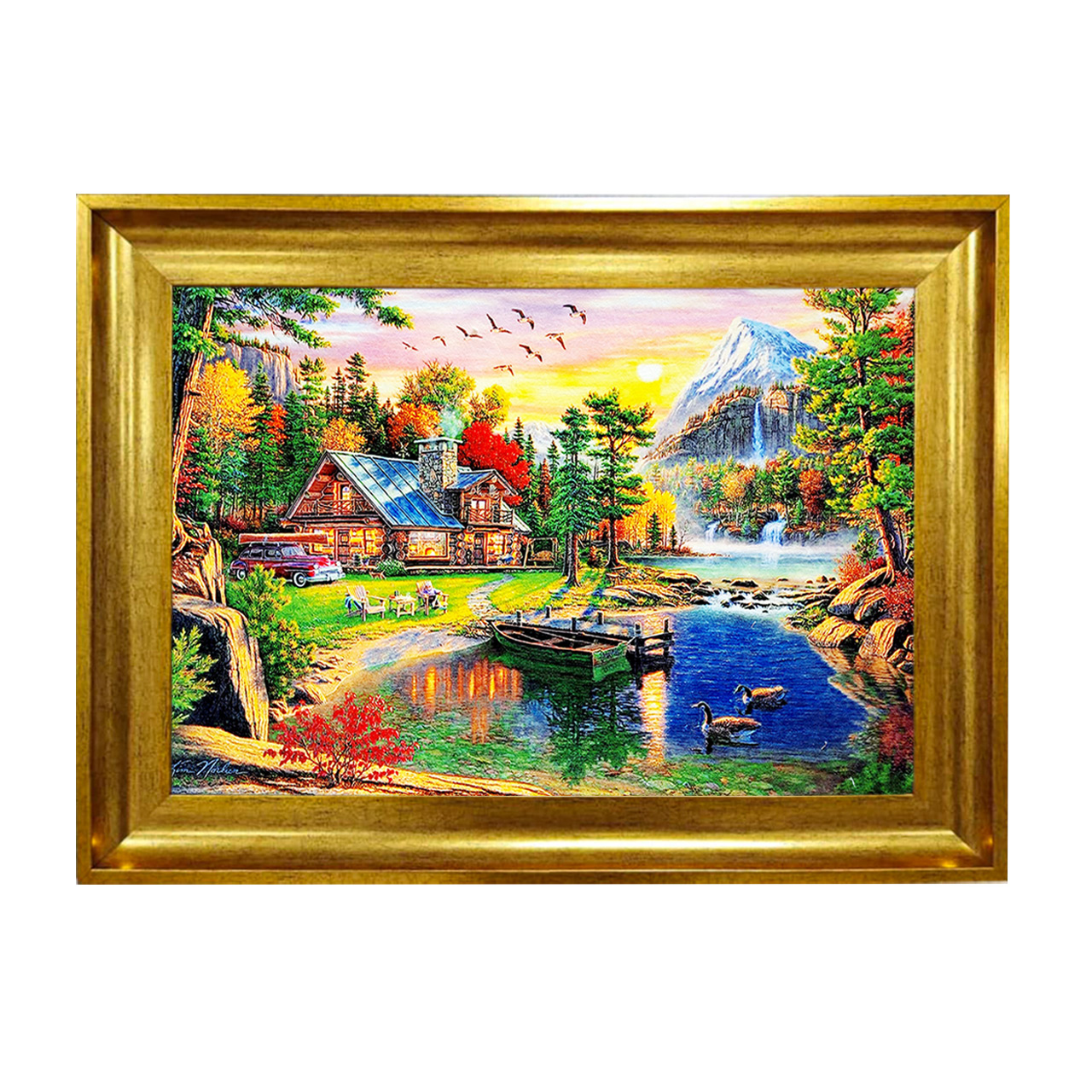 تابلو فرش چاپی طرح منظره کد 10132 سایز 50×50 سانتی متری