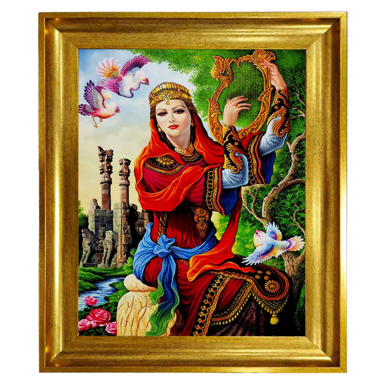 تابلو فرش چاپی طرح هخامنش کد 13002 سایز 100×70 سانتی متری