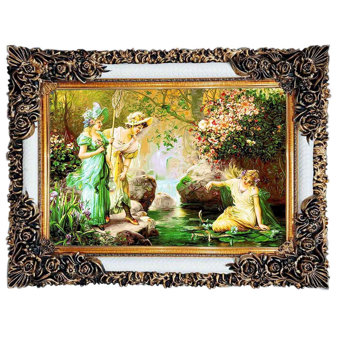 تابلو فرش چاپی طرح برکه کد 11063 سایز 100×50 سانتی متری