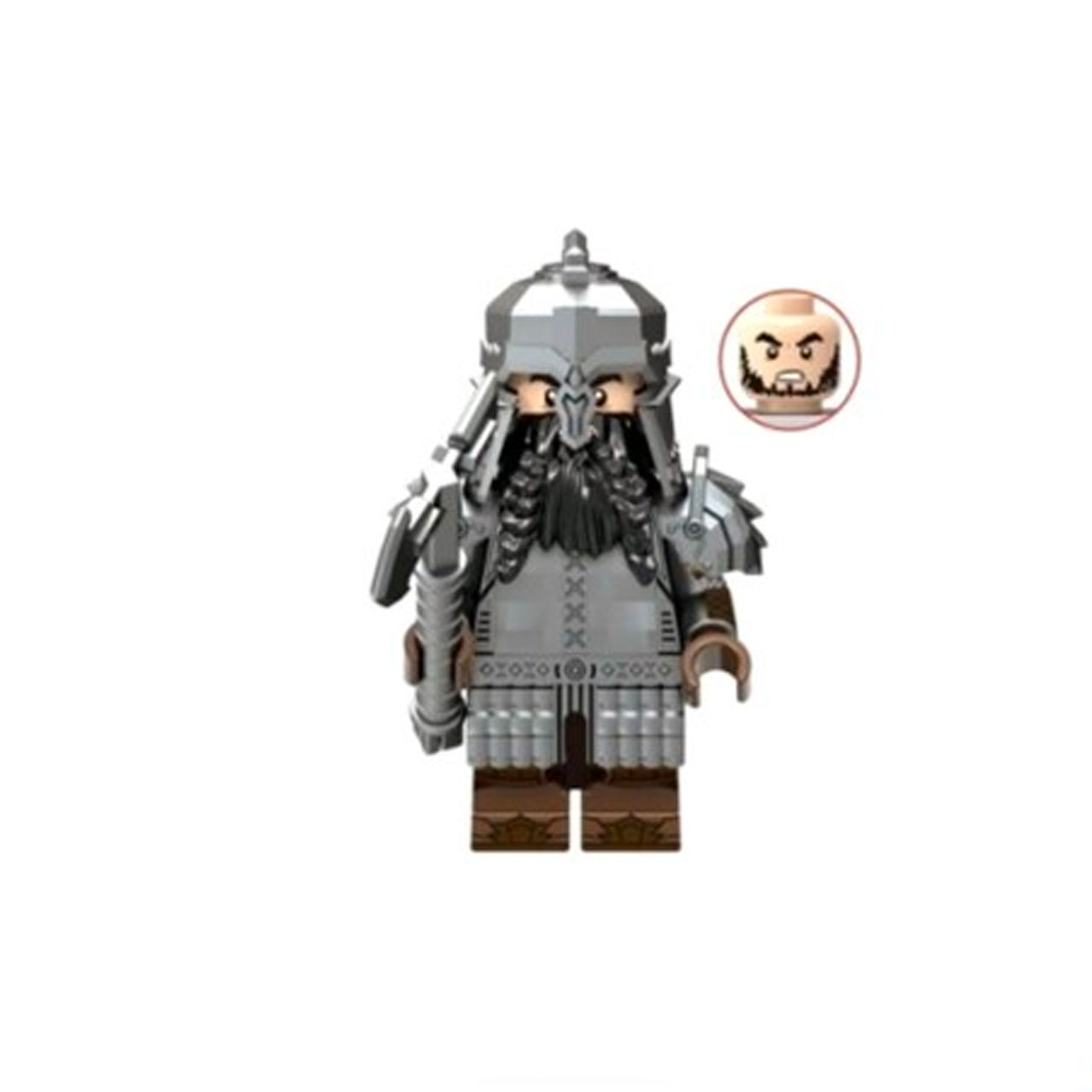 لگو مینی فیگور مدل Dwarf زره ساده ریش سیاه کد X0314