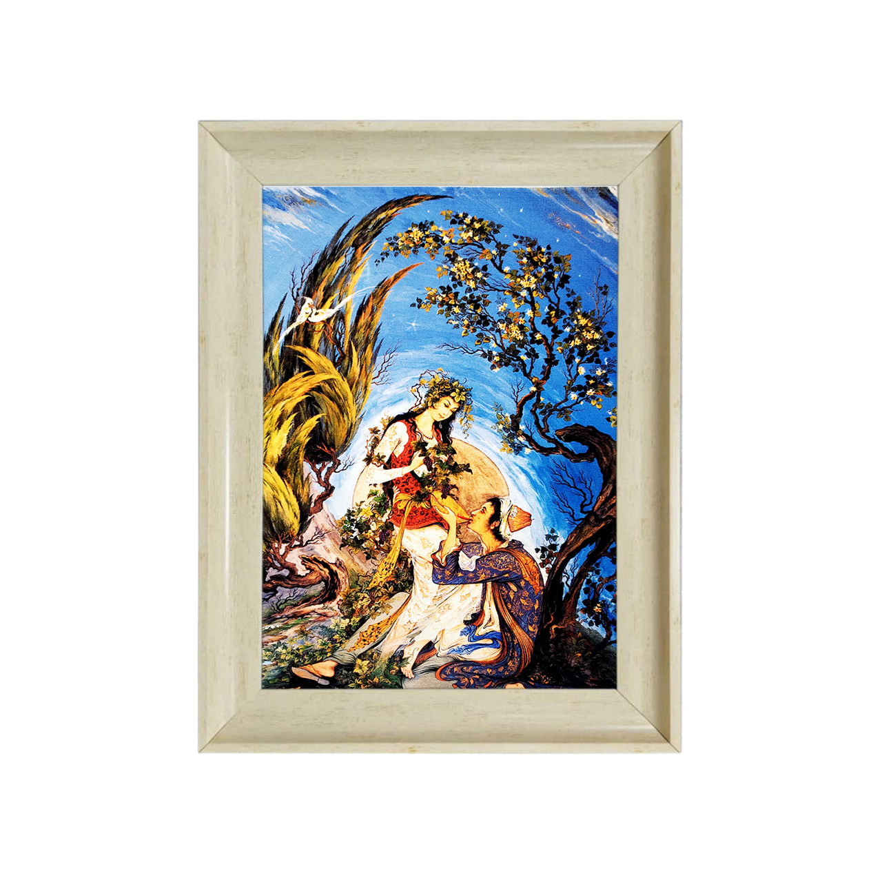 تابلو فرش چاپی طرح مینیاتوری کد 16012 سایز 50×35 سانتی متری