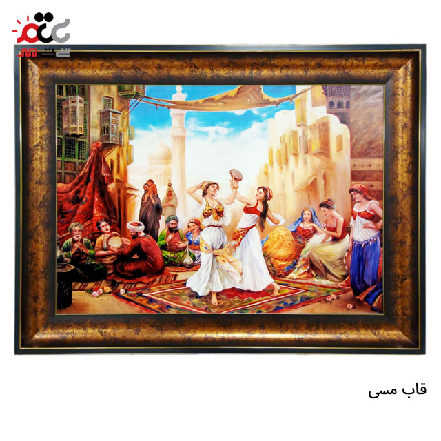 تابلو فرش چاپی طرح دهکده کد 13313 سایز 60×40 سانتی متری