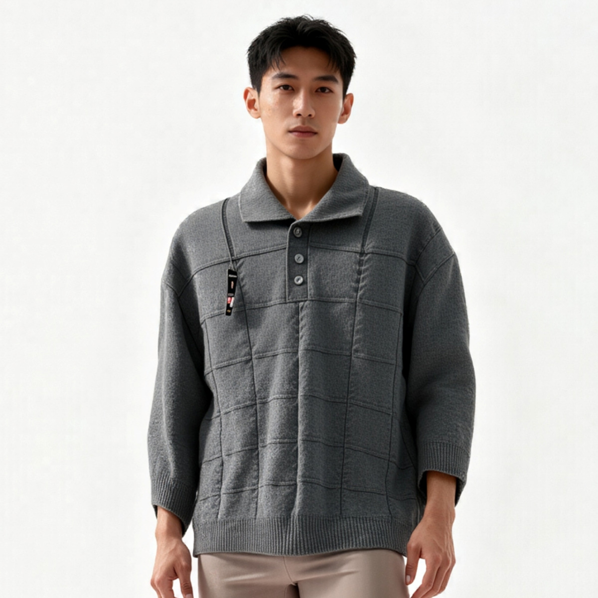 بلوز بافت یقه دار مردانه