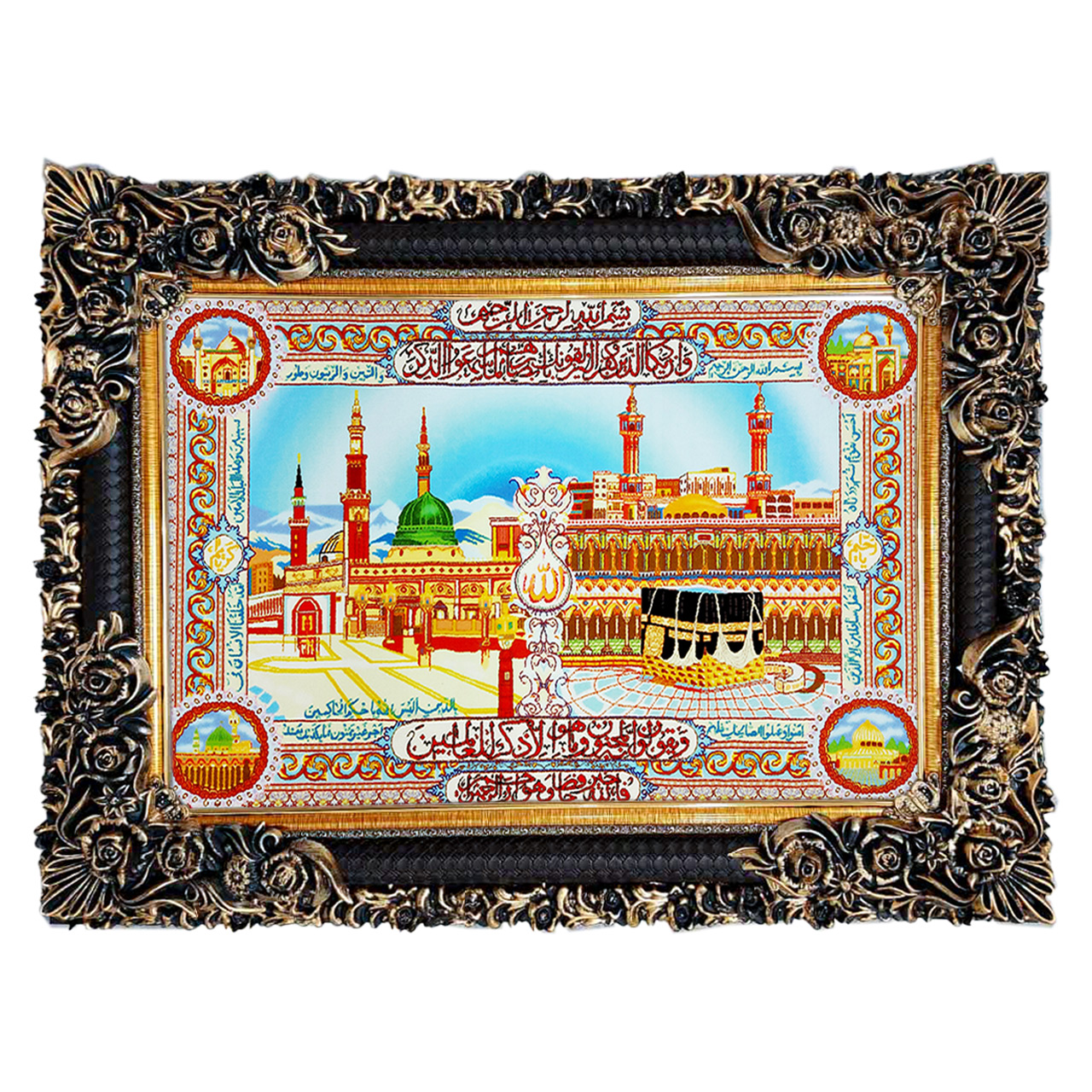 تابلو فرش چاپی طرح کعبه کد 15031 سایز 50×70 سانتی متری