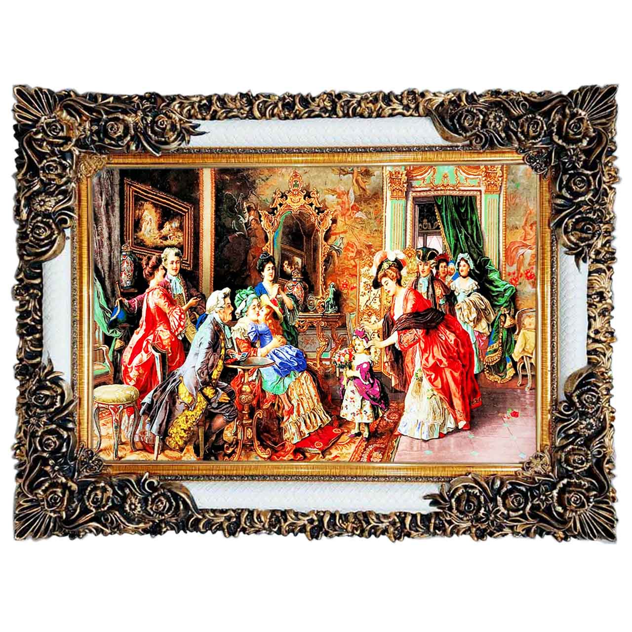 تابلو فرش چاپی طرح ضیافت کد 11001 سایز 100×50 سانتی متری