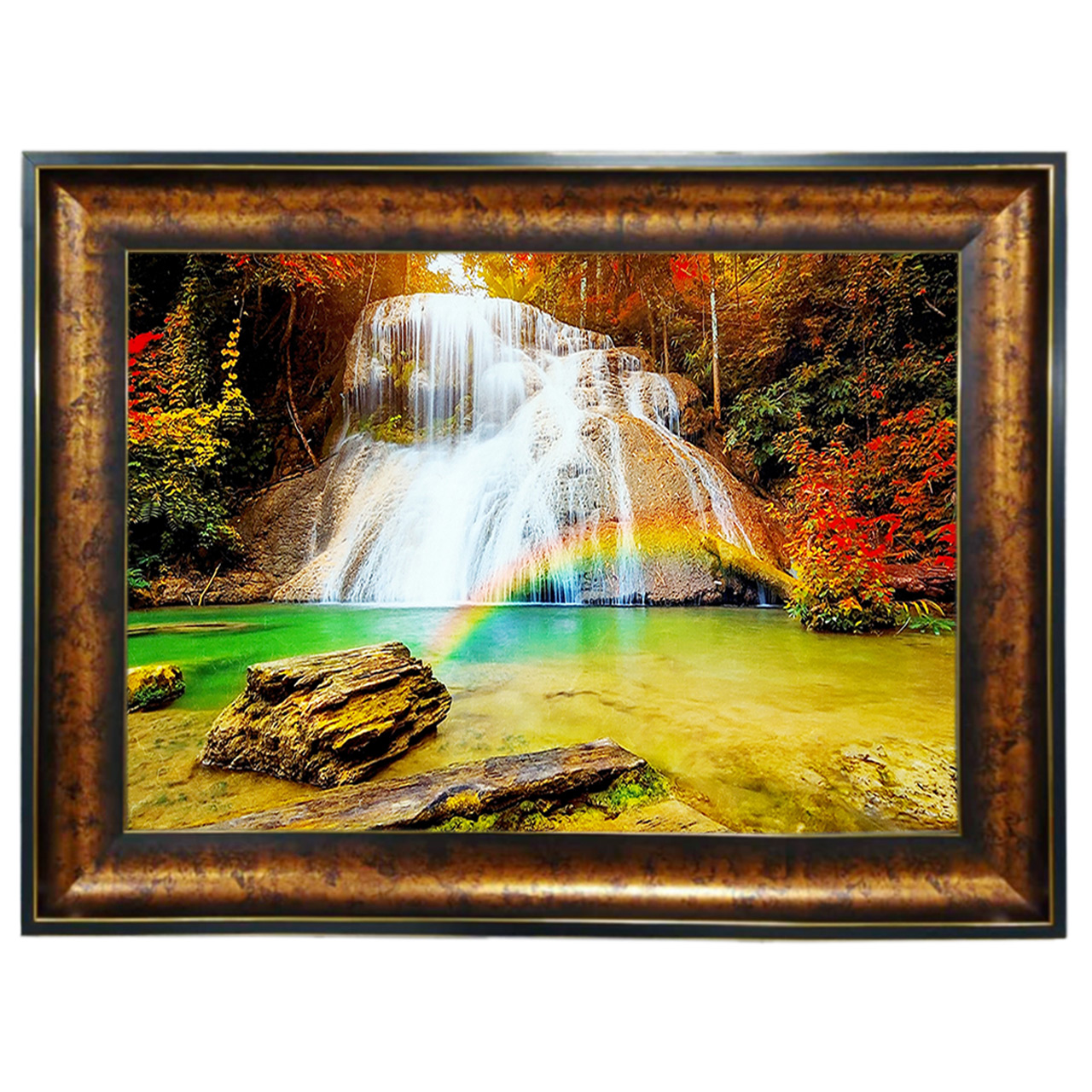 تابلو فرش چاپی طرح آبشار کد 10231 سایز 100×50 سانتی متری