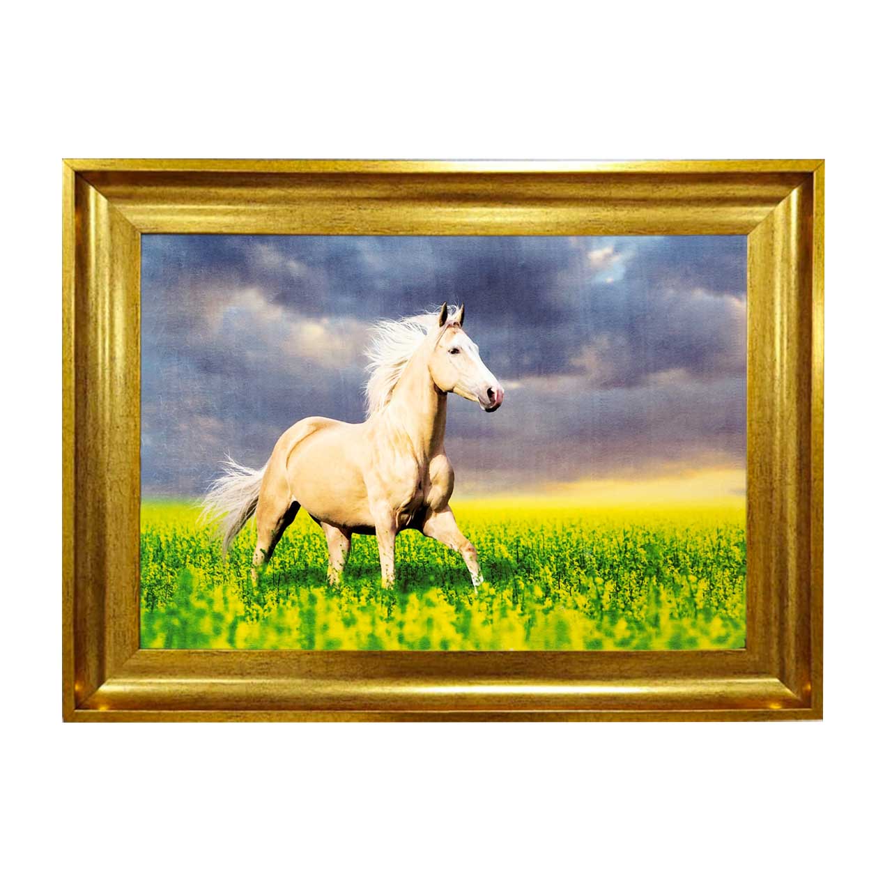 تابلو فرش چاپی طرح اسب کد 14010 سایز 50×50 سانتی متری