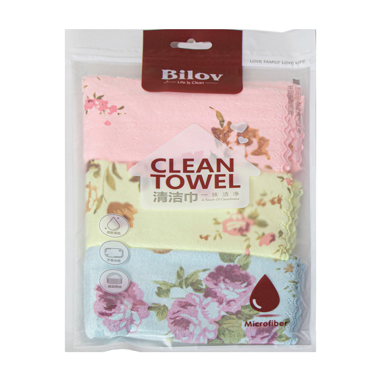 دستمال حوله ای مدل دالبری طرح گل دار بسته 3 عددی