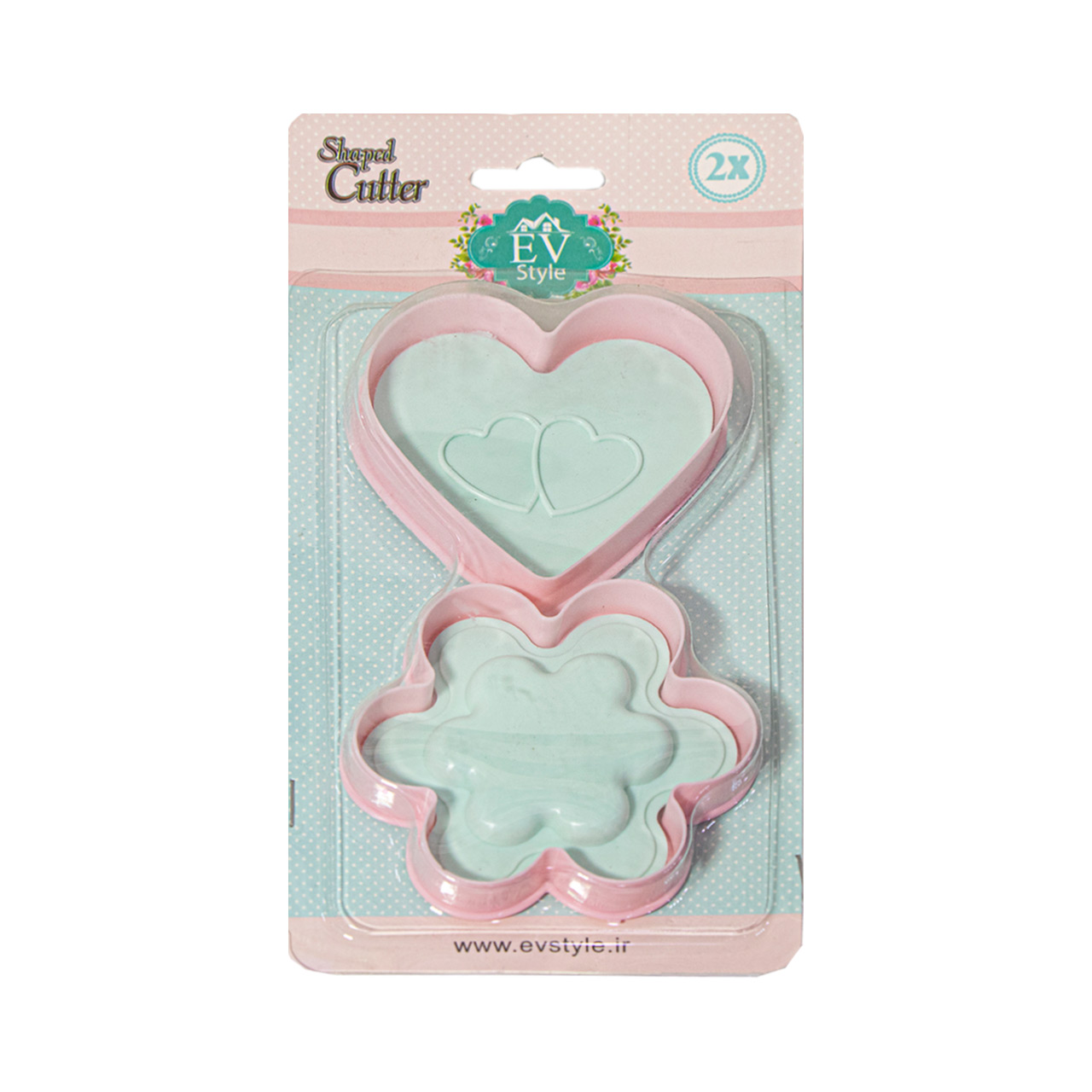 کاتر شیرینی اوستایل طرح گل و قلب