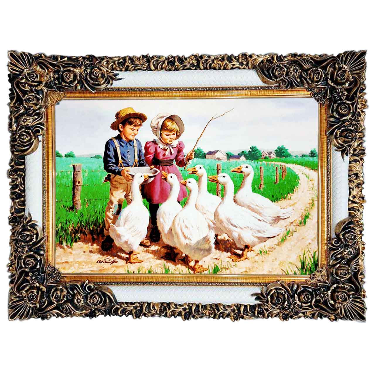 تابلو فرش چاپی طرح کودکان کد 13318 سایز 100×50 سانتی متری