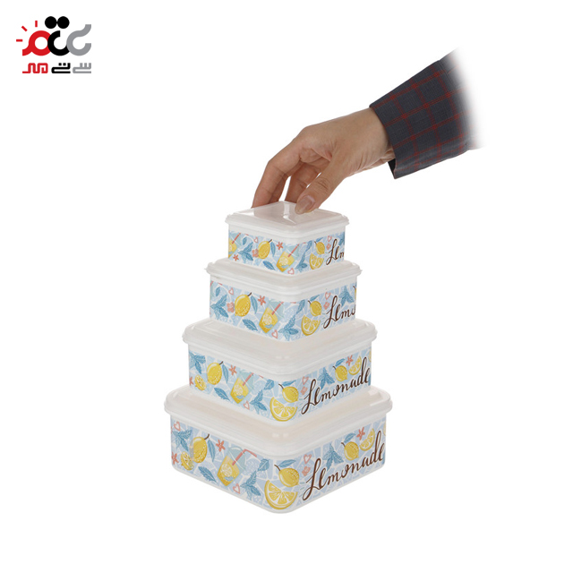 ست ظرف نگهدارنده مربعی فرش کیپس سایز کوچک 4 عددی