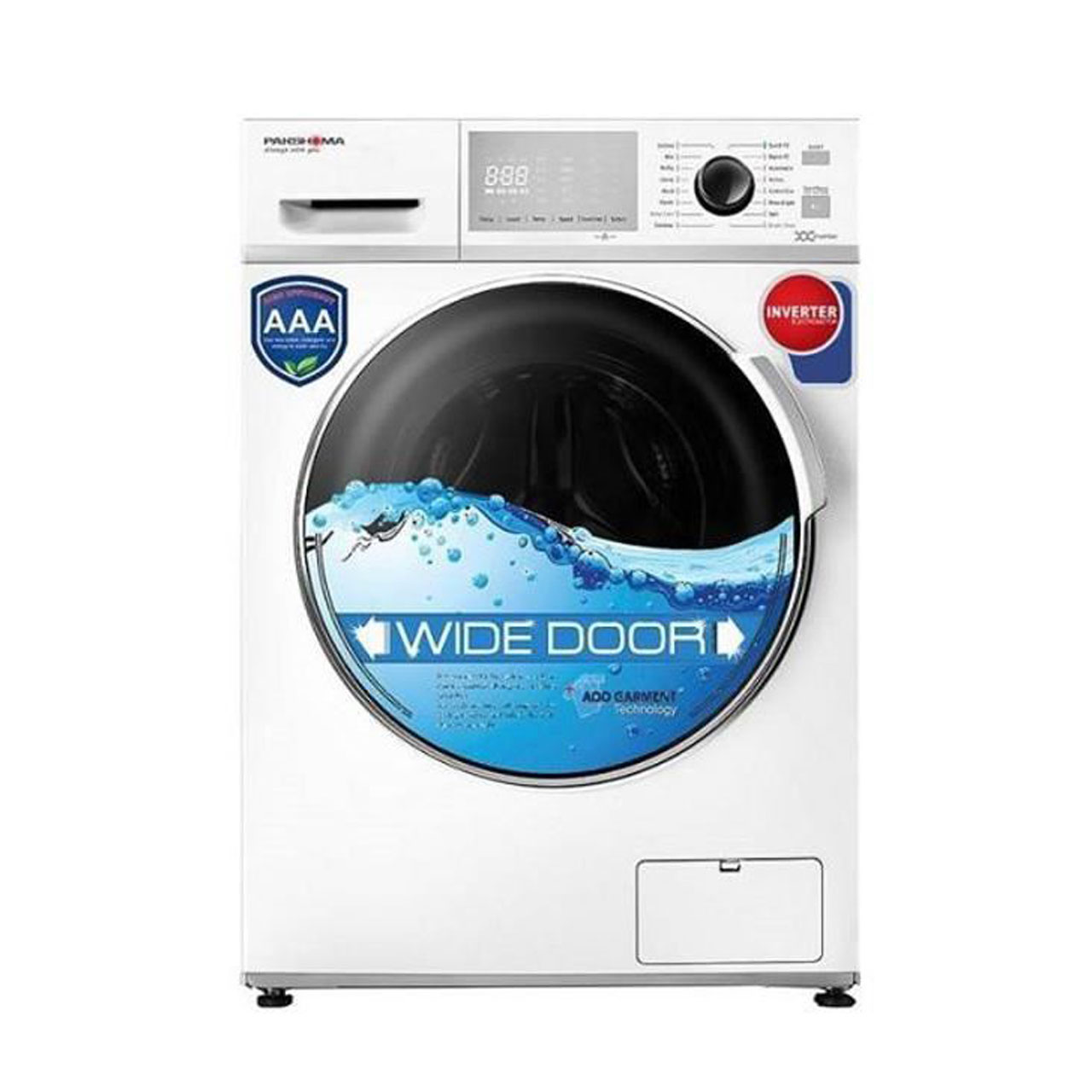 ماشین لباسشویی پاکشوما مدل  WFI - 83437 WT ظرفیت 8 کیلوگرم