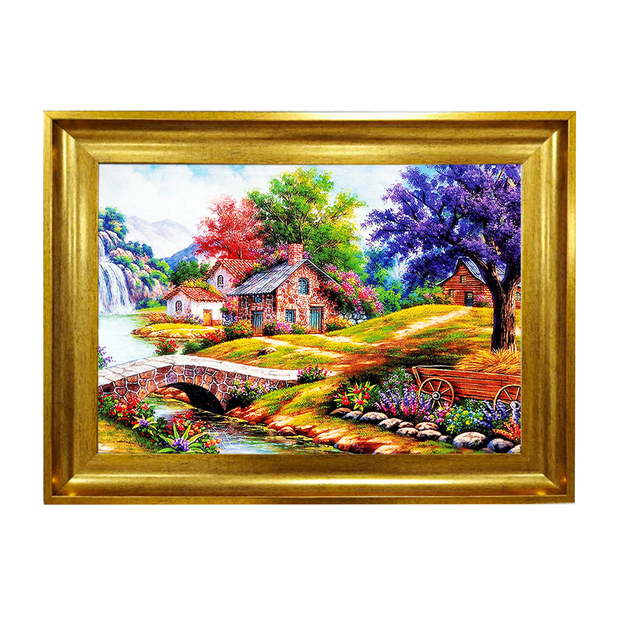 تابلو فرش چاپی طرح منظره کد 10025 سایز 50×50 سانتی متری